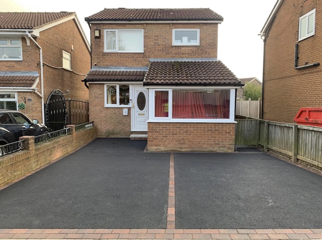 Tarmac with brick border